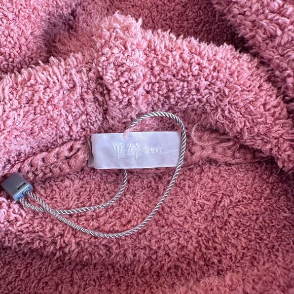 Ruyi Sherpa Hoodie Pink/Salmon Cozy Fuzzy Cloud Graphic Sweater M - Picture 4 of 4